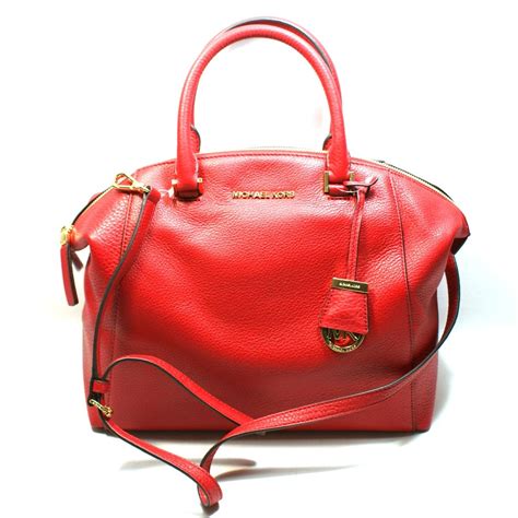 michael kors riley satchel red|Michael Kors satchel bag.